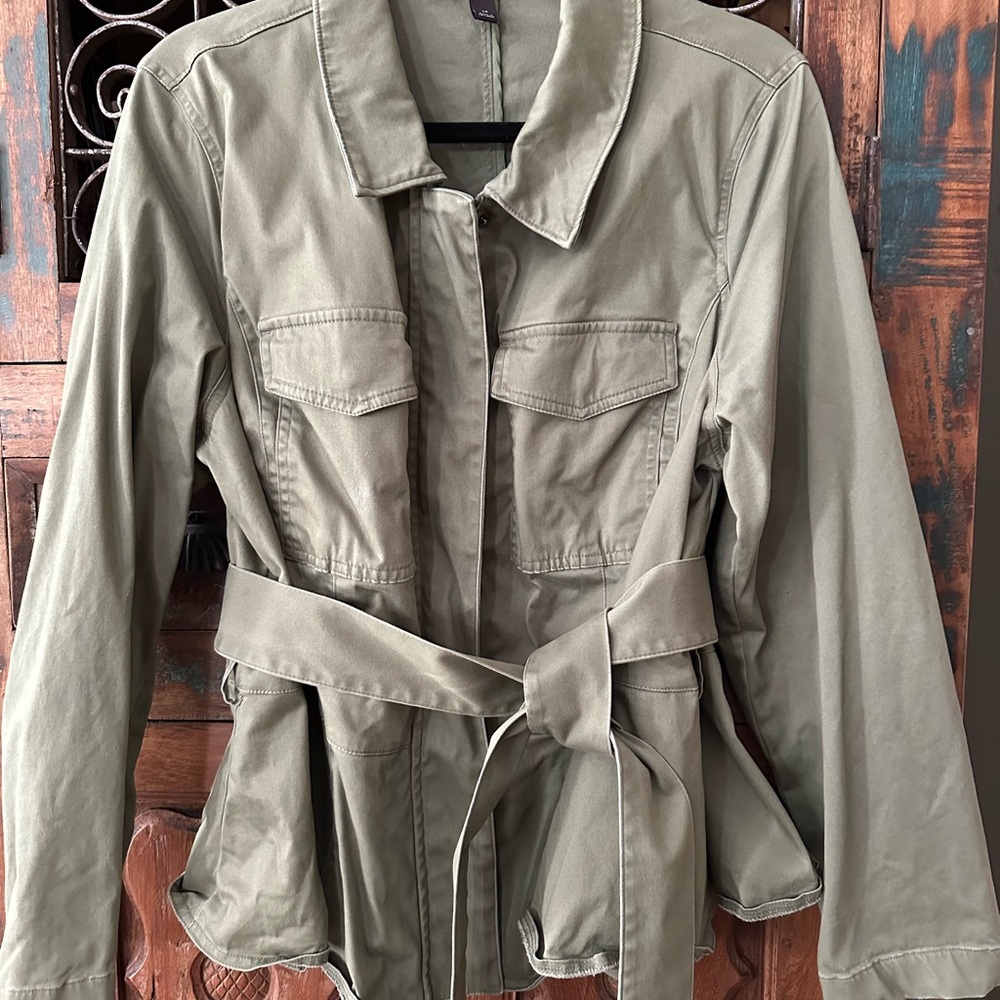 Lane Bryant Khaki Women's Utility Jacket with Belt